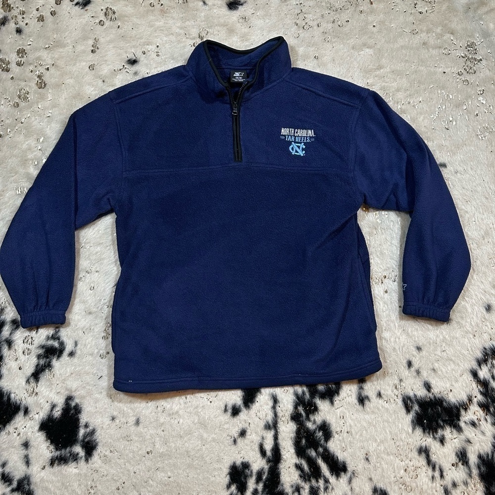 STARTER Boy’s North Carolina Tar Heels Fleece Quarter Zip Pullover Size 16/18 XL